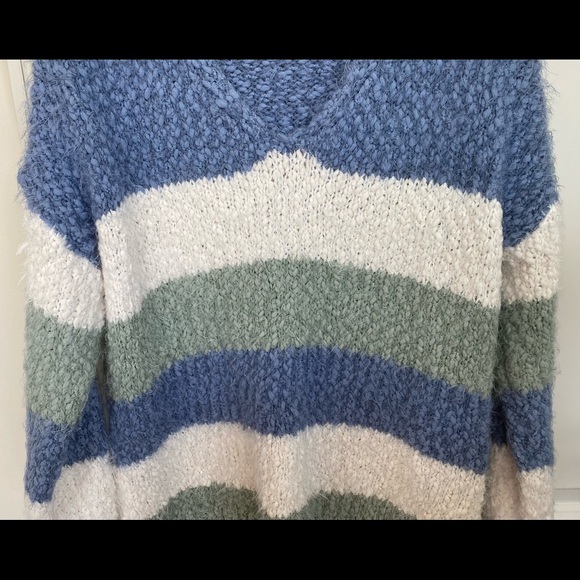 •NWOT•Altar’d State ‘Lovely Lash’ Tri-Color Striped Pullover Sweater - Picture 6 of 13